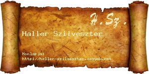 Haller Szilveszter névjegykártya